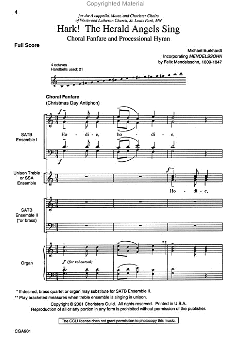 Hark The Herald Angels Sing Full Score SSA scores gallery preview page 2