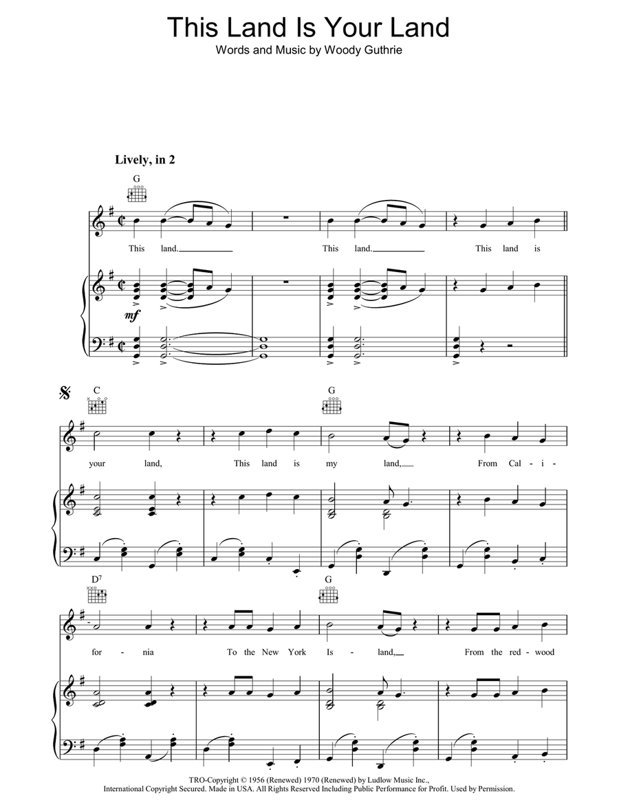This Land Is Your Land Acoustic Guitar scores gallery preview page 1