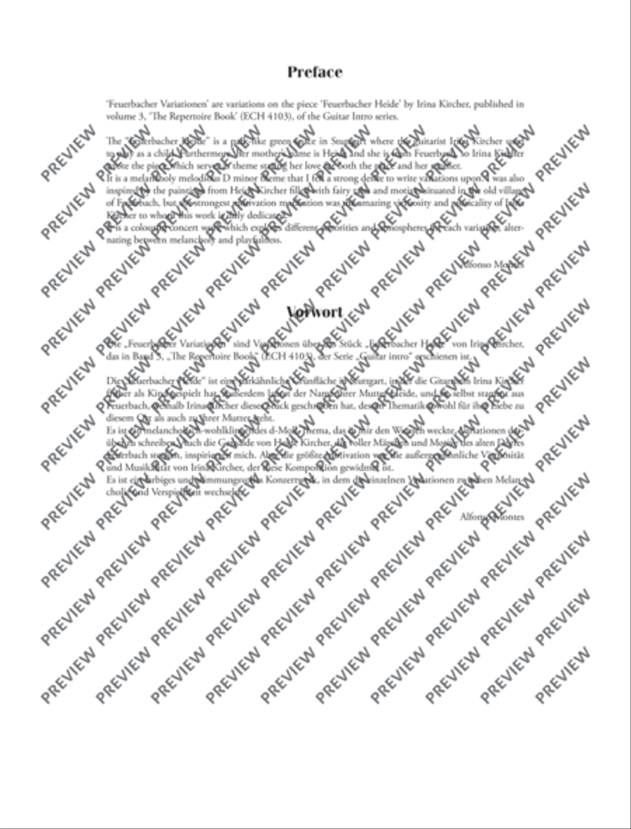 Feuerbach Variations Classical Guitar scores gallery preview page 4