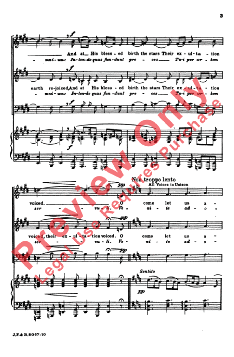 Gesu Bambino (The Infant Jesus) 3-Part scores gallery preview page 4