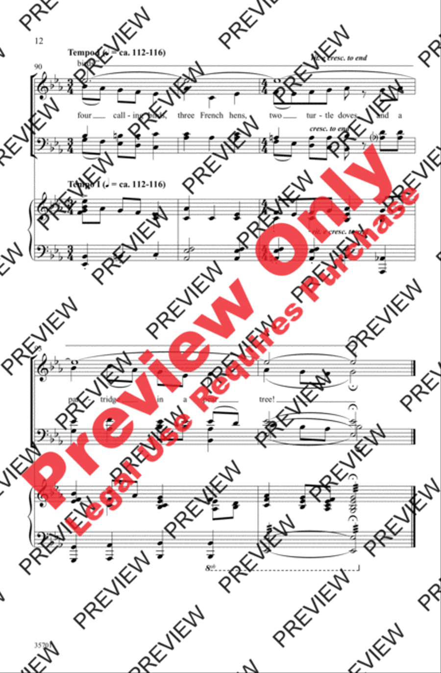 The Twelve Days After Christmas 4-Part scores gallery preview page 12