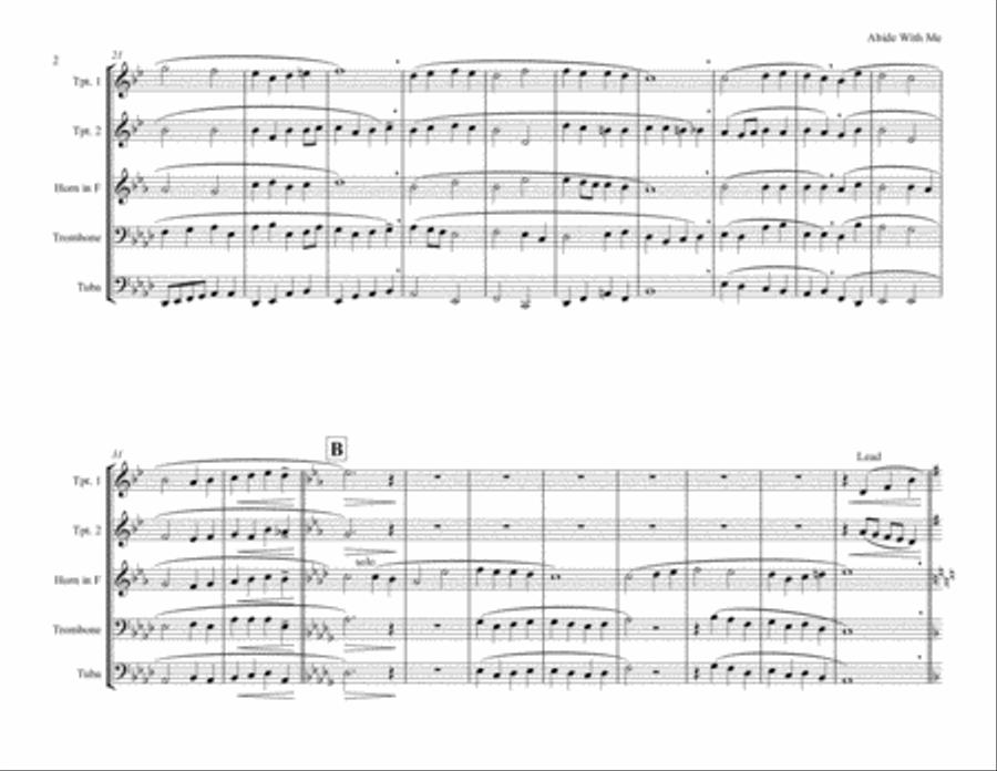 Abide With Me Brass Ensemble scores gallery preview page 2