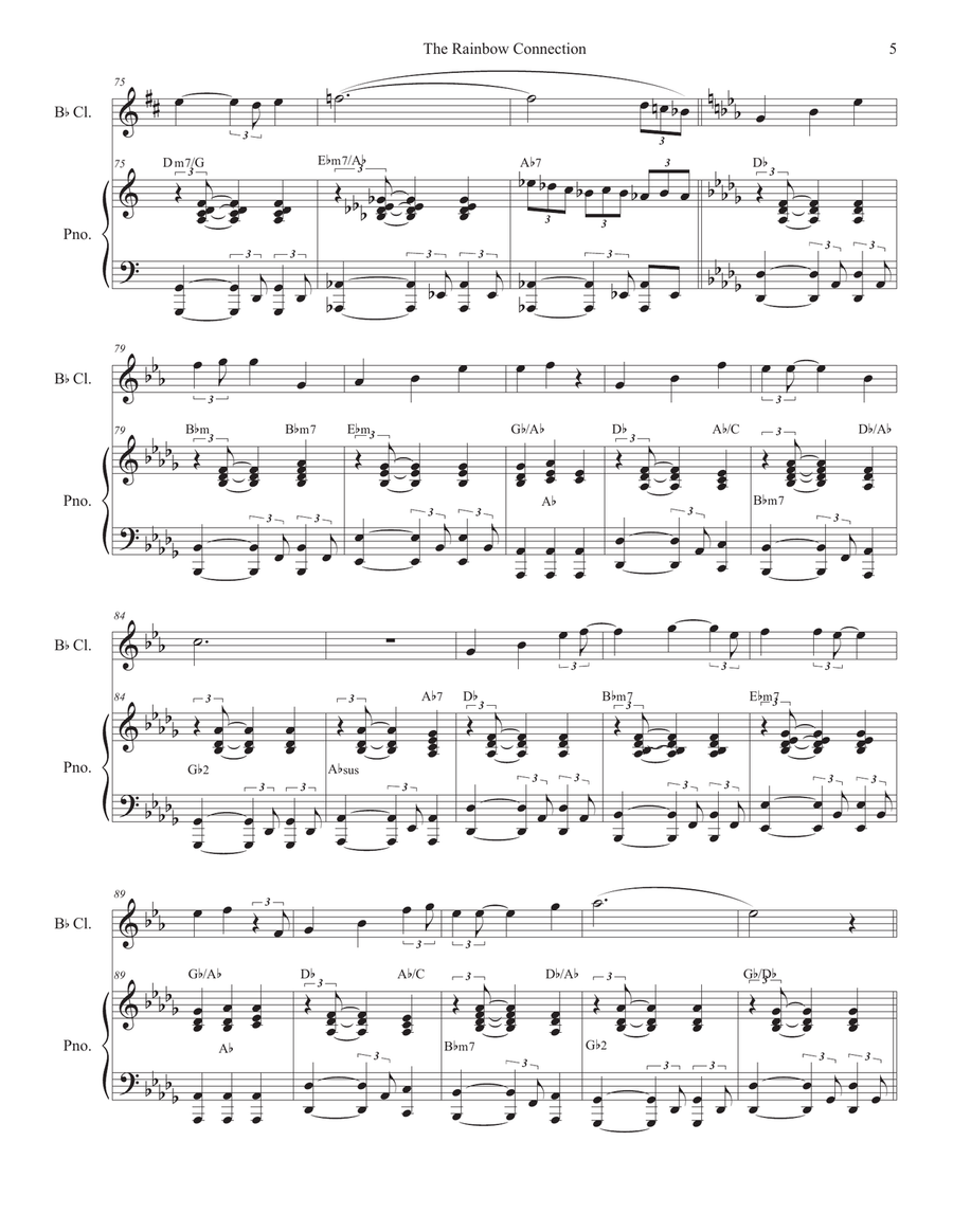 The Rainbow Connection Clarinet Solo scores gallery preview page 5