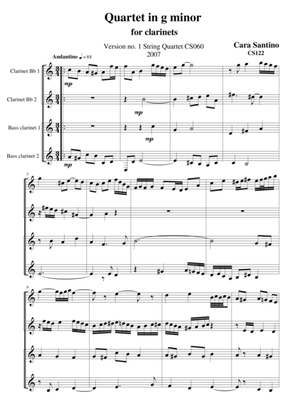 Quartet in G minor for clarinets