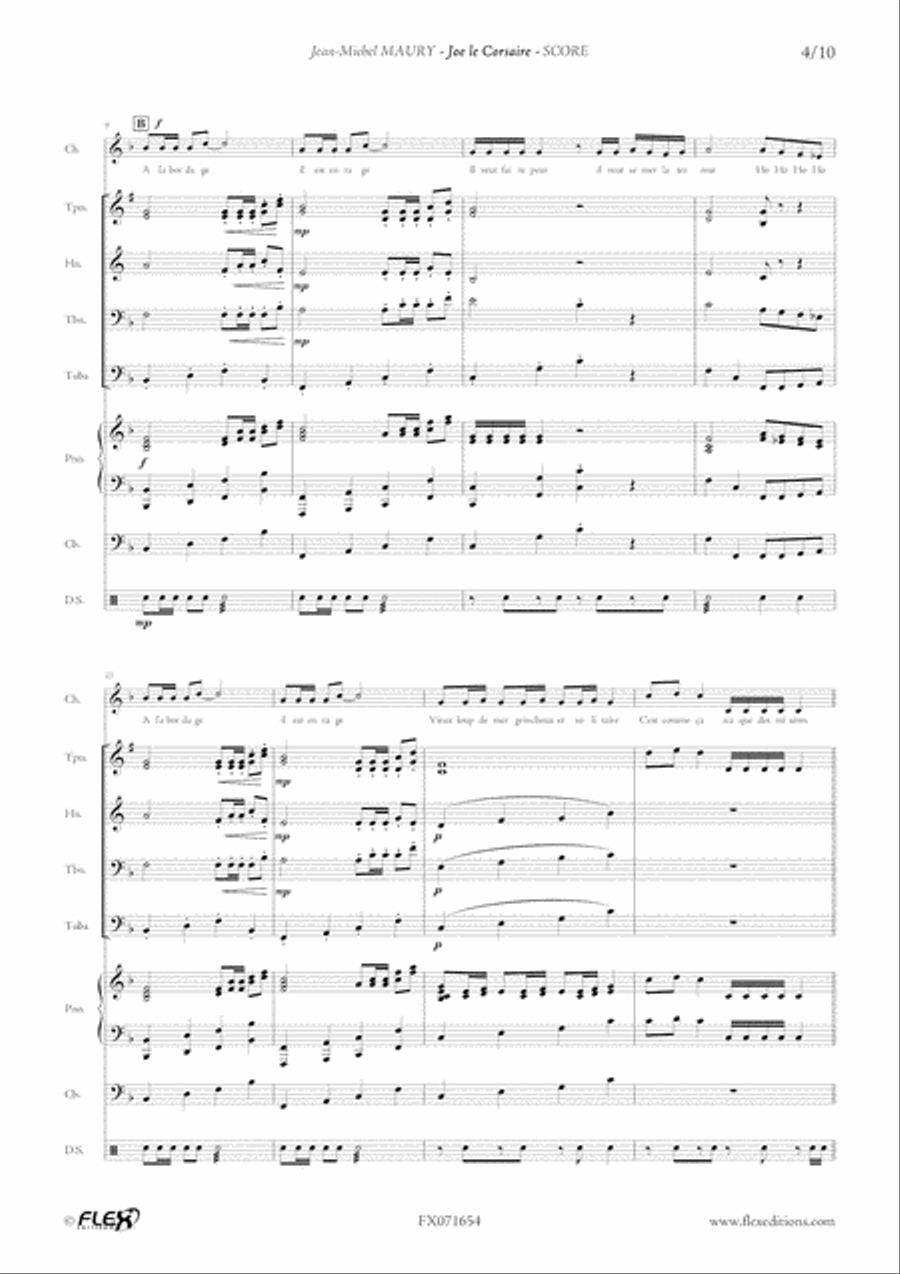 Joe le Corsaire Children's Choir scores gallery preview page 4