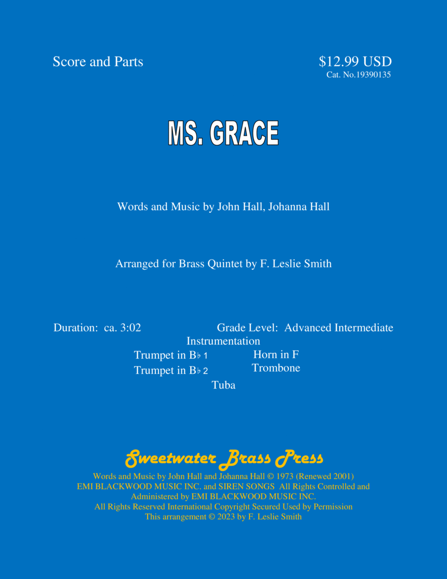 Ms. Grace Brass Quintet scores gallery preview page 1
