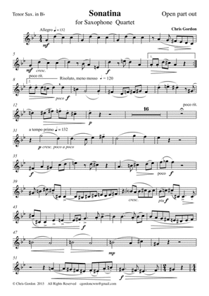 Sonatina for Saxophone Quartet (Tenor Saxophone part)