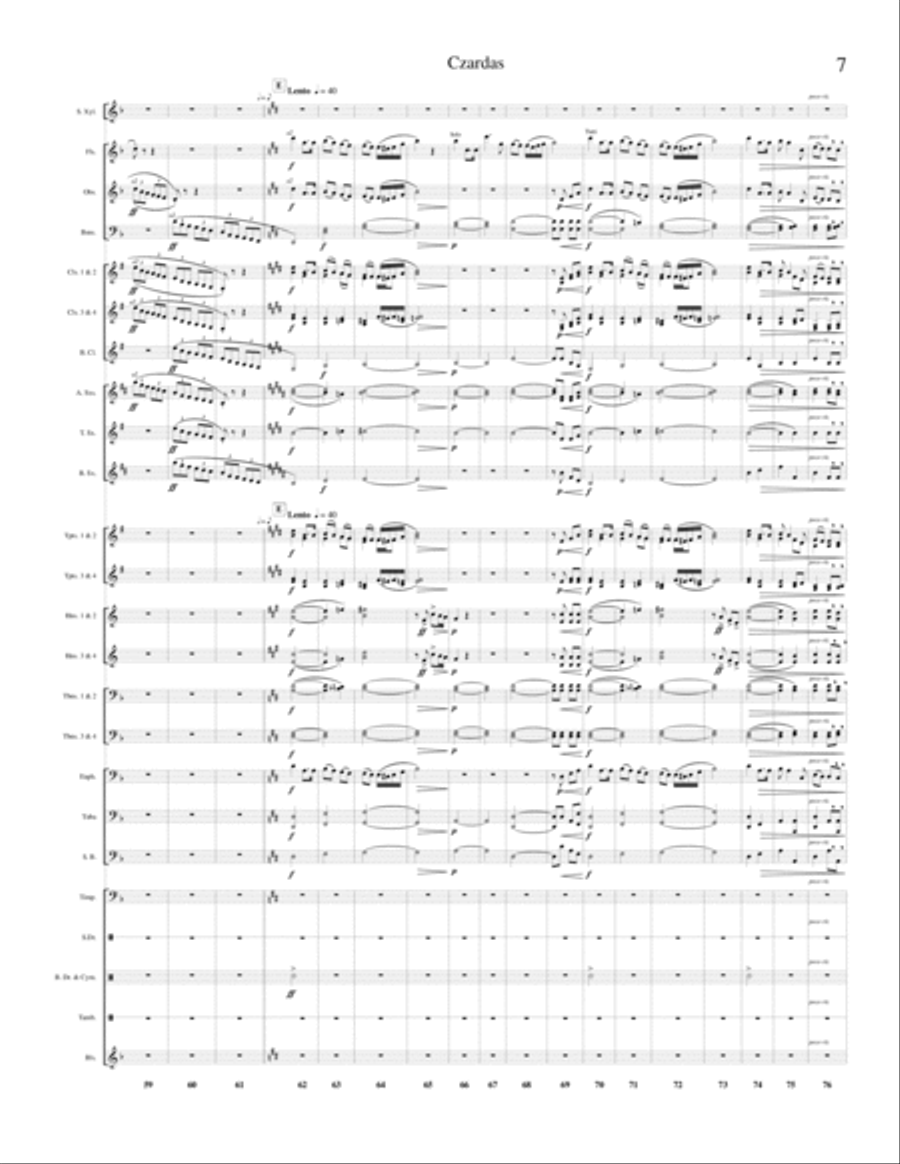 Czardas for Solo Xylophone and Band Concert Band scores gallery preview page 6