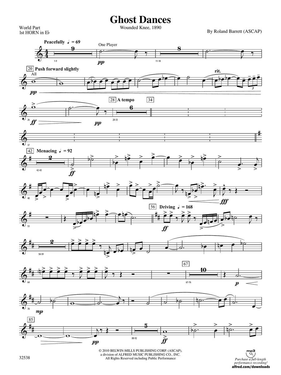 Ghost Dances: (World Part) 1st Horn in E-flat
