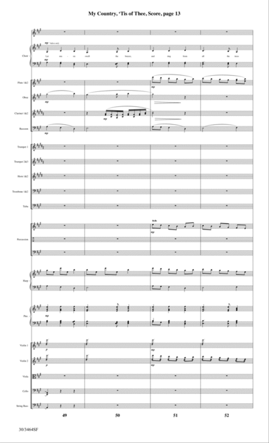 My Country, 'Tis of Thee - Orchestral Score and Parts Choir scores gallery preview page 15