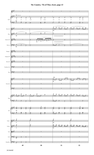 My Country, 'Tis of Thee - Orchestral Score and Parts