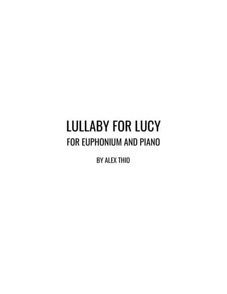 Lullaby for Lucy: Euphonium and Piano