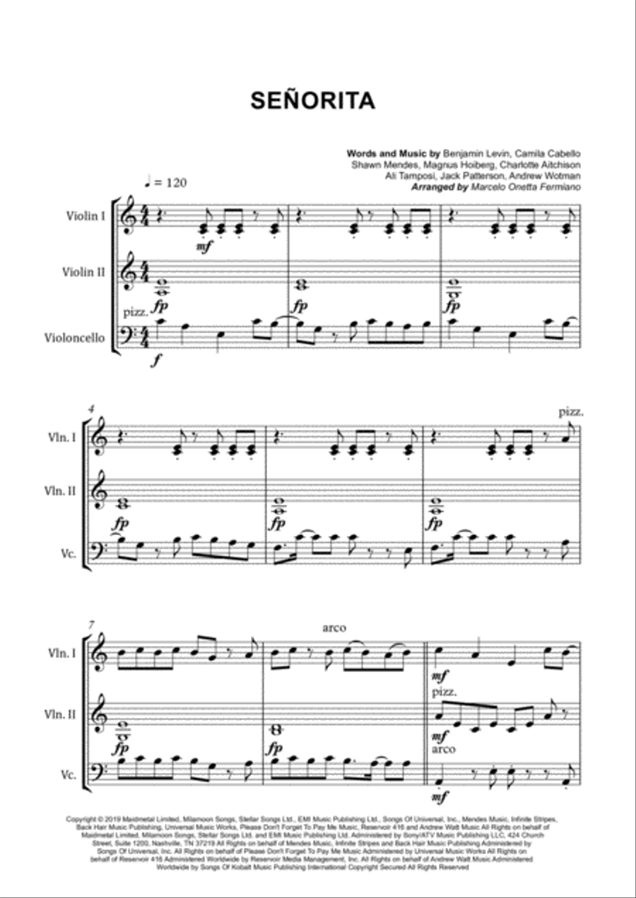 Senorita Small Ensemble scores gallery preview page 4