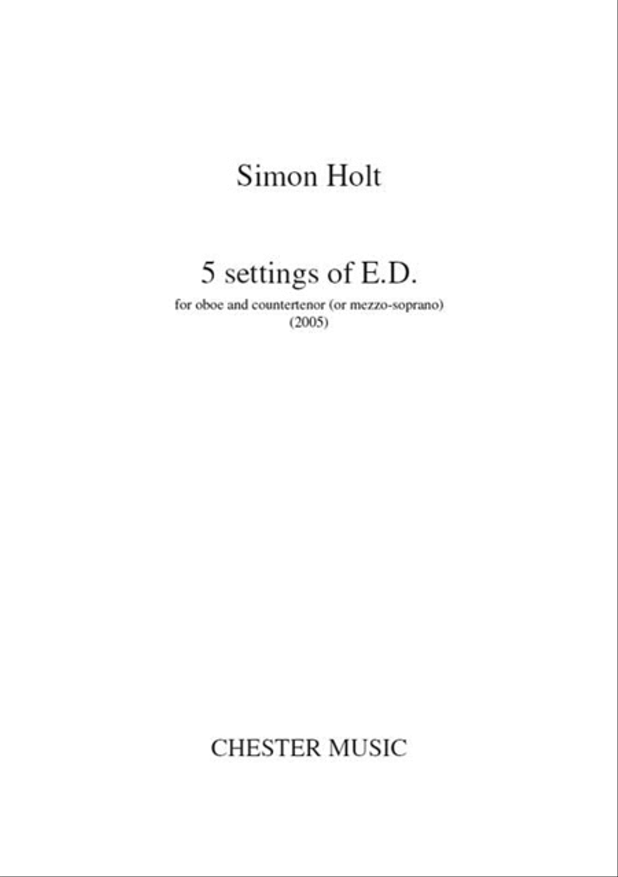 5 Settings of E.D. 5 Settings of E.D. Oboe scores gallery preview page 1