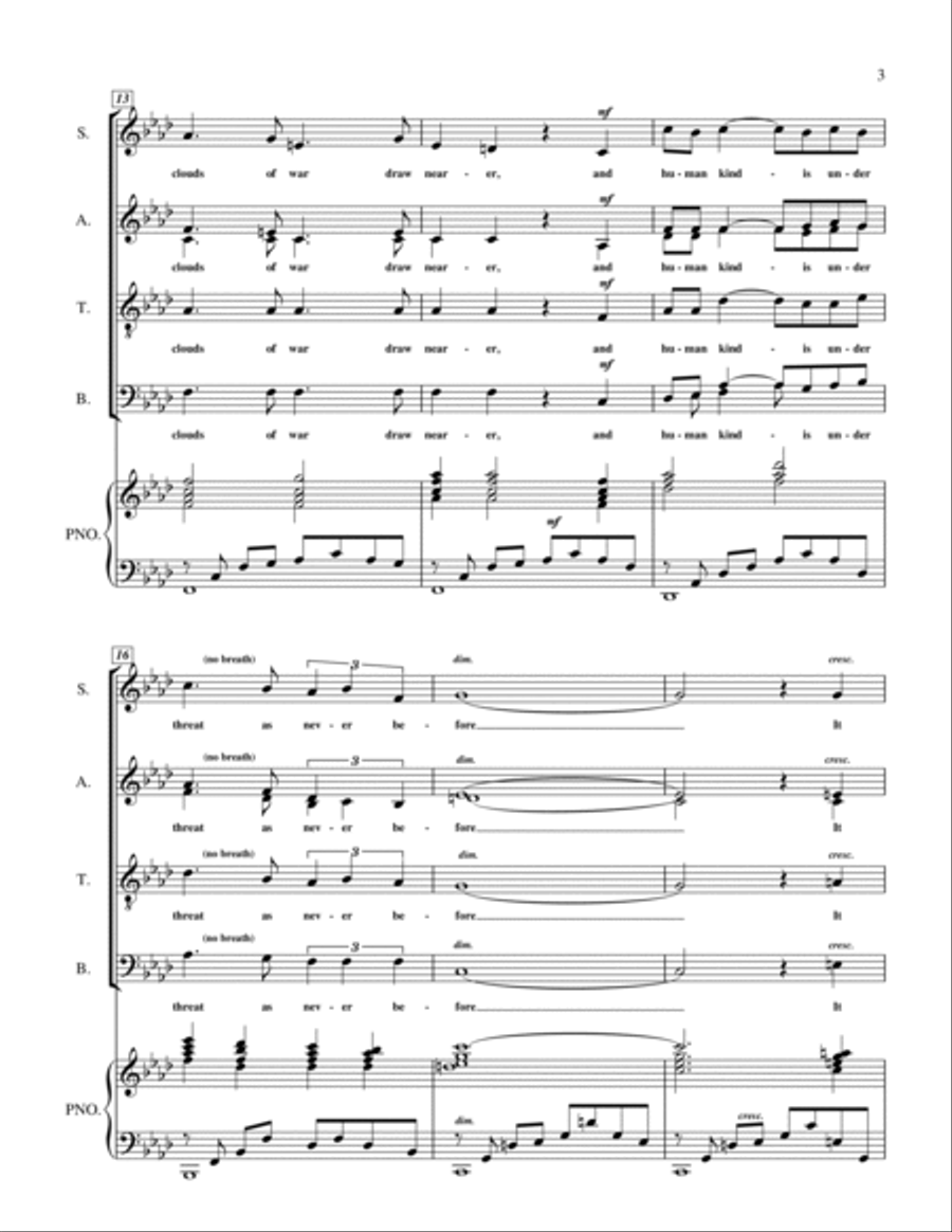 In Times of War (A Prayer for Peace Choir scores gallery preview page 3