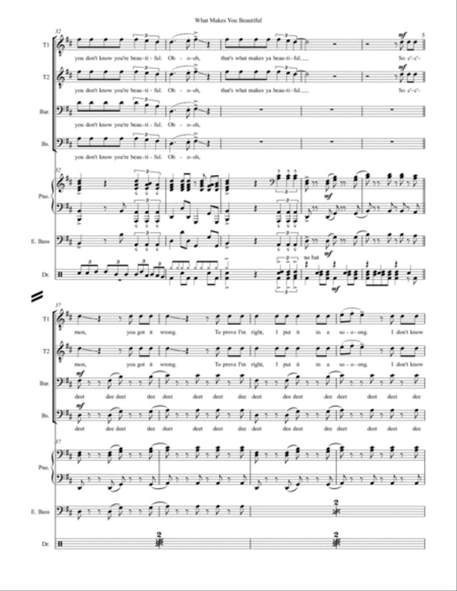 What Makes You Beautiful Small Ensemble scores gallery preview page 5
