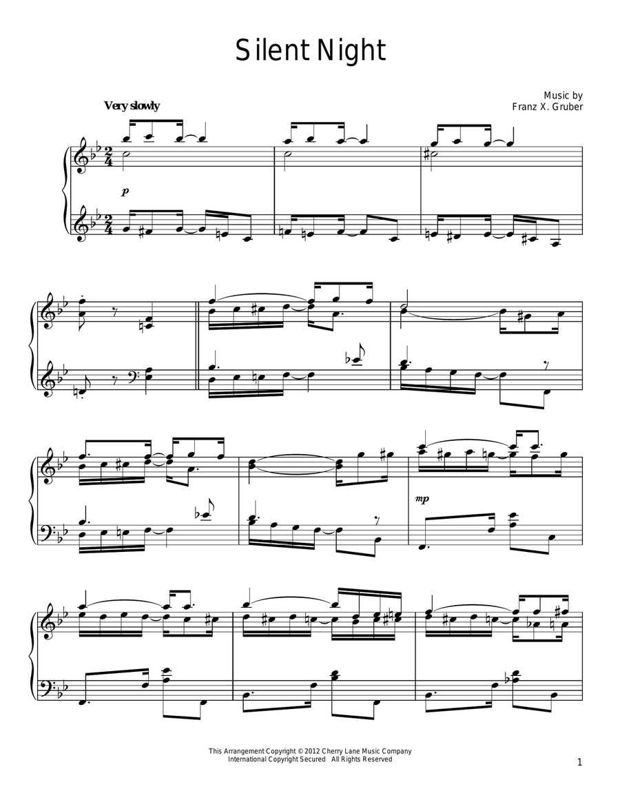 Silent Night [Ragtime version] Piano Solo scores gallery preview page 1