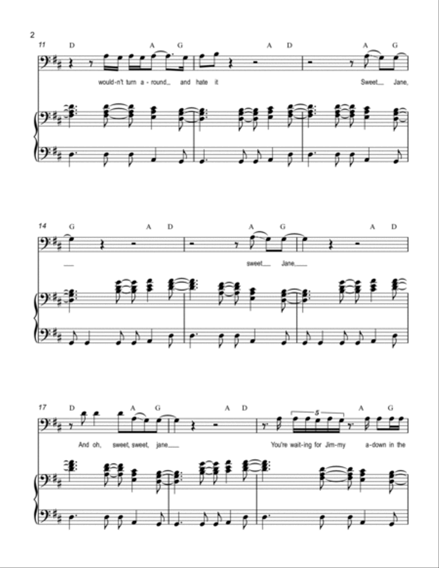 Sweet Jane Voice scores gallery preview page 2