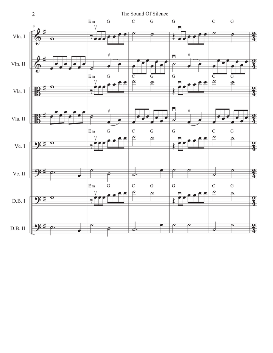 The Sound Of Silence The Sound Of Silence String Quartet scores gallery preview page 2