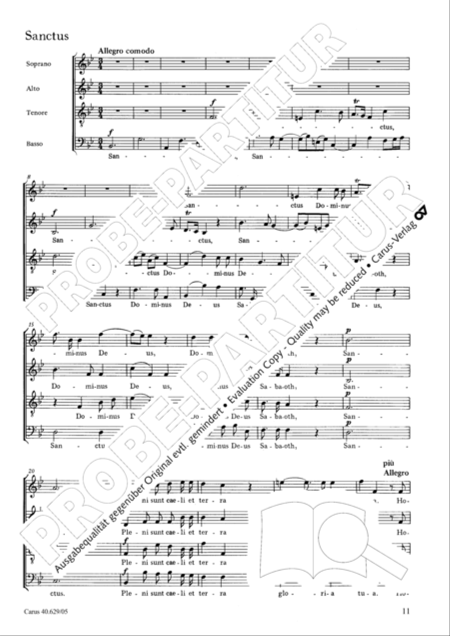 Missa brevis in B flat major 4-Part scores gallery preview page 12