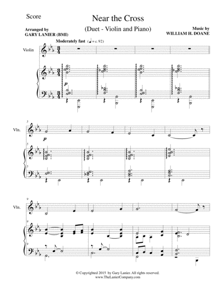 NEAR THE CROSS (Duet – Violin and Piano/Score and Parts) image number null