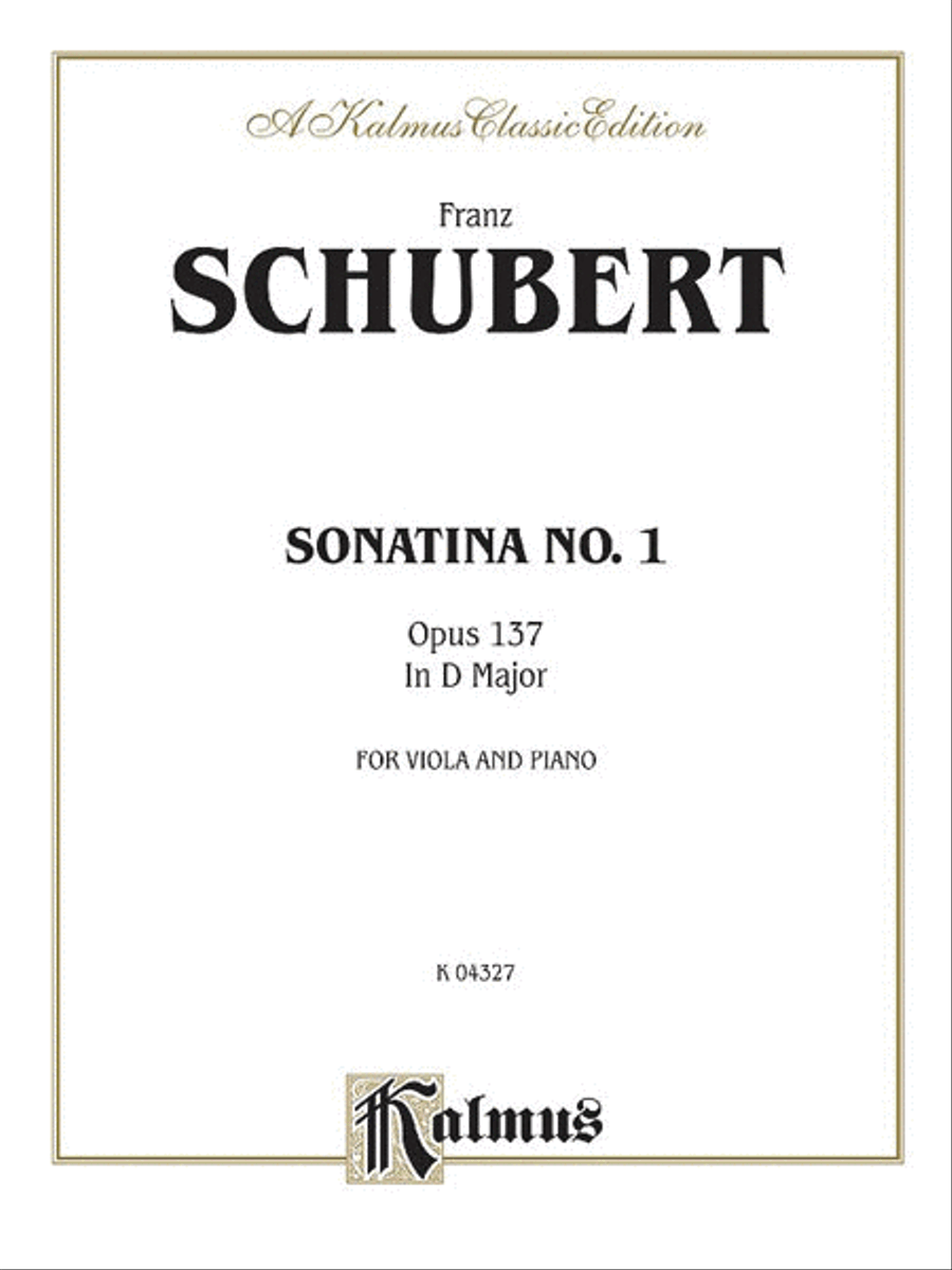 Sonatina No. 1 in D Major, Op. 137 Piano Accompaniment scores gallery preview page 1
