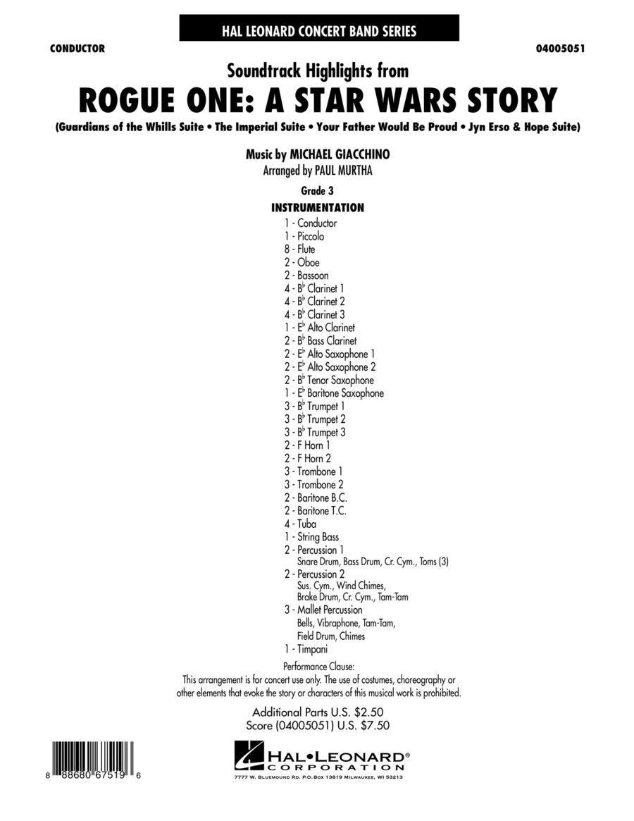 Rogue One: A Star Wars Story - Conductor Score (Full Score) Concert Band scores gallery preview page 1