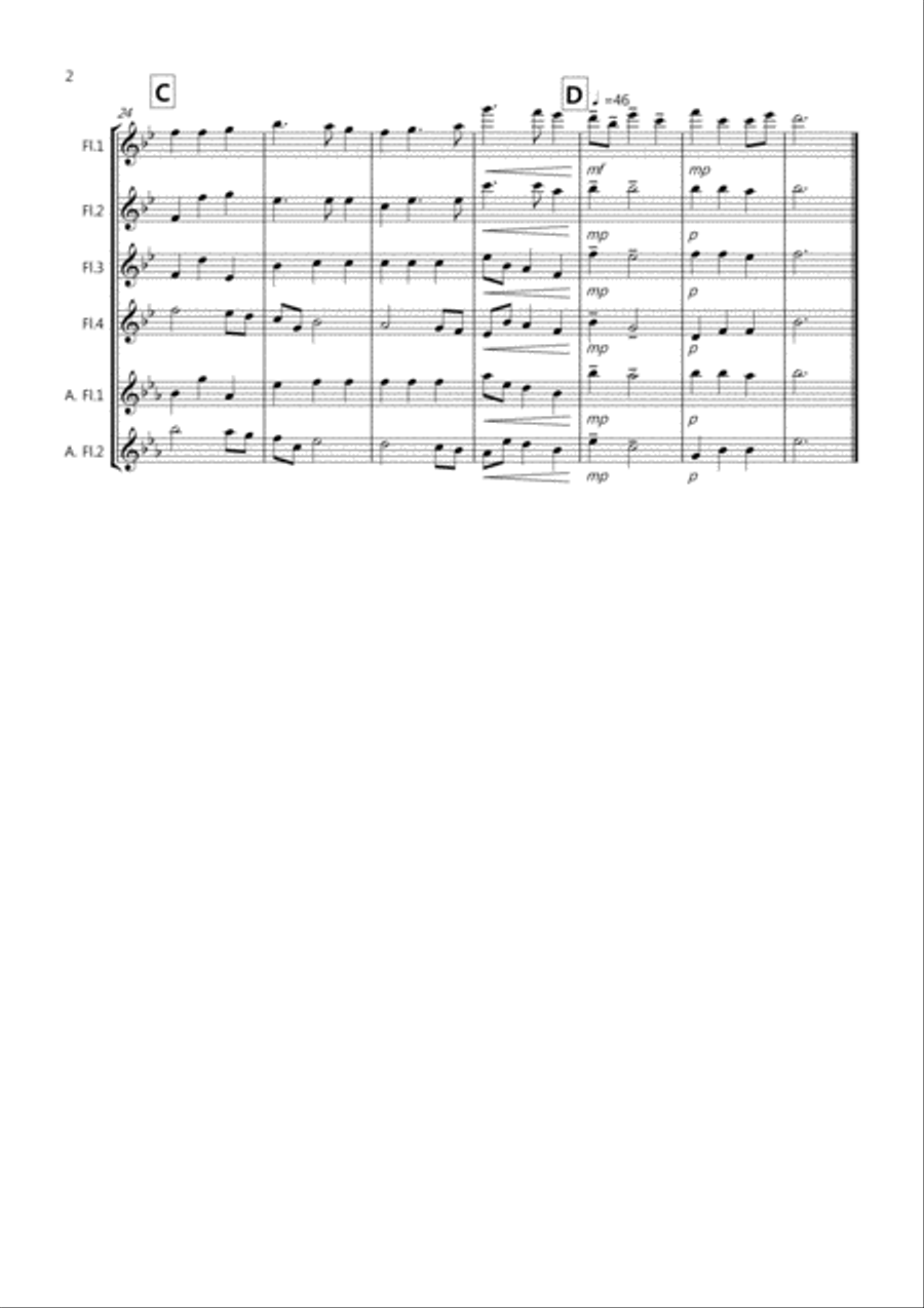 Nimrod (from the Enigma Variations) for Flute Quartet Flute Quartet scores gallery preview page 2