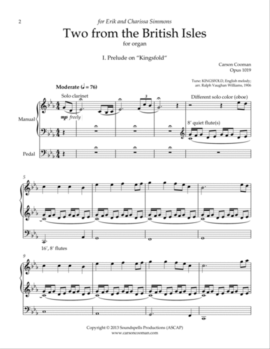 Two from the British Isles Organ Solo scores gallery preview page 2