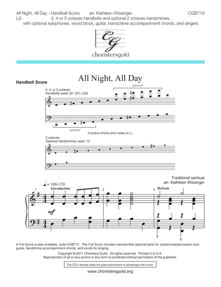 All Night, All Day - Handbell Score image number null