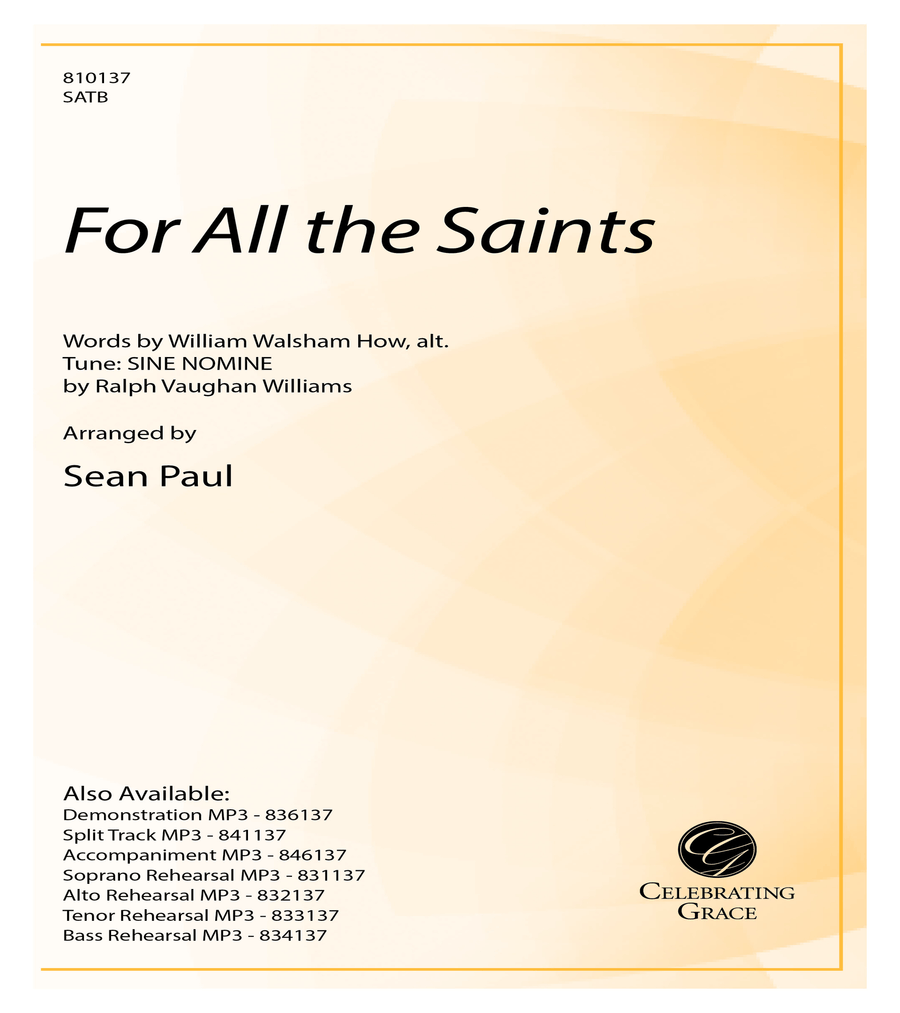For All the Saints 4-Part scores gallery preview page 1