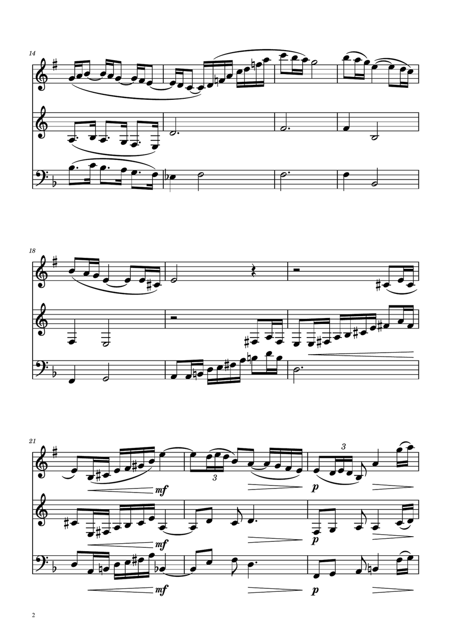 La fille aux cheveux de lin - Debussy - Brass Trio Brass Trio scores gallery preview page 2