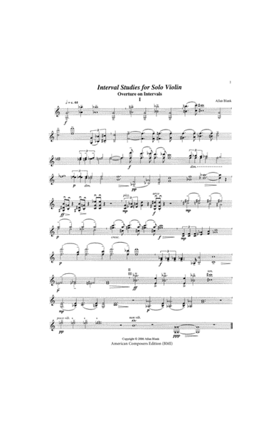 [Blank] Interval Studies for Solo Violin