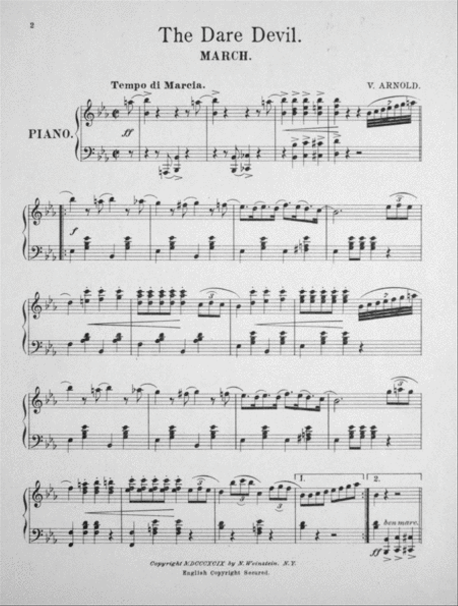 The Dare Devil March Piano Solo scores gallery preview page 2