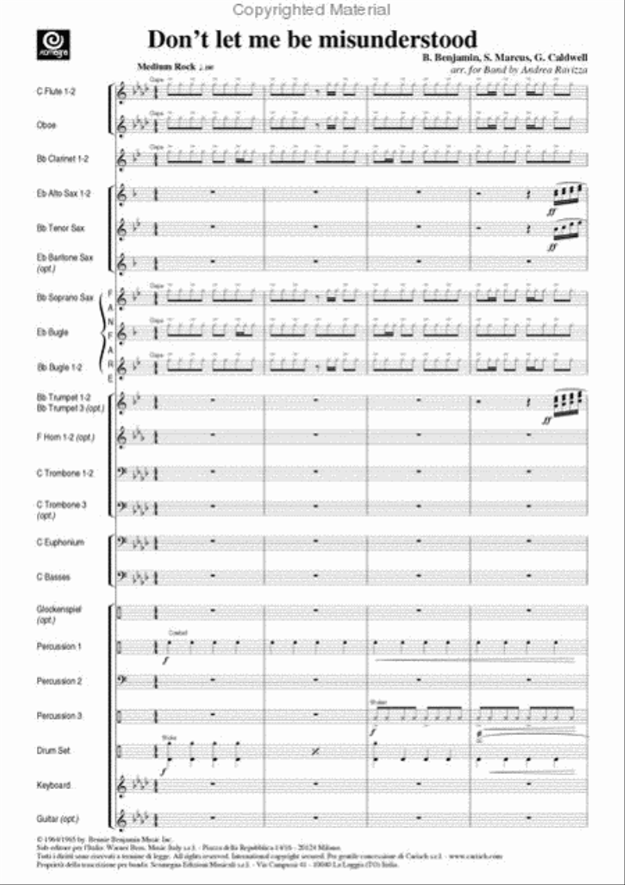 Don't Let Me Be Misunderstood Concert Band scores gallery preview page 3