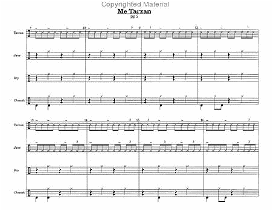 Me Tarzan Percussion Ensemble scores gallery preview page 4