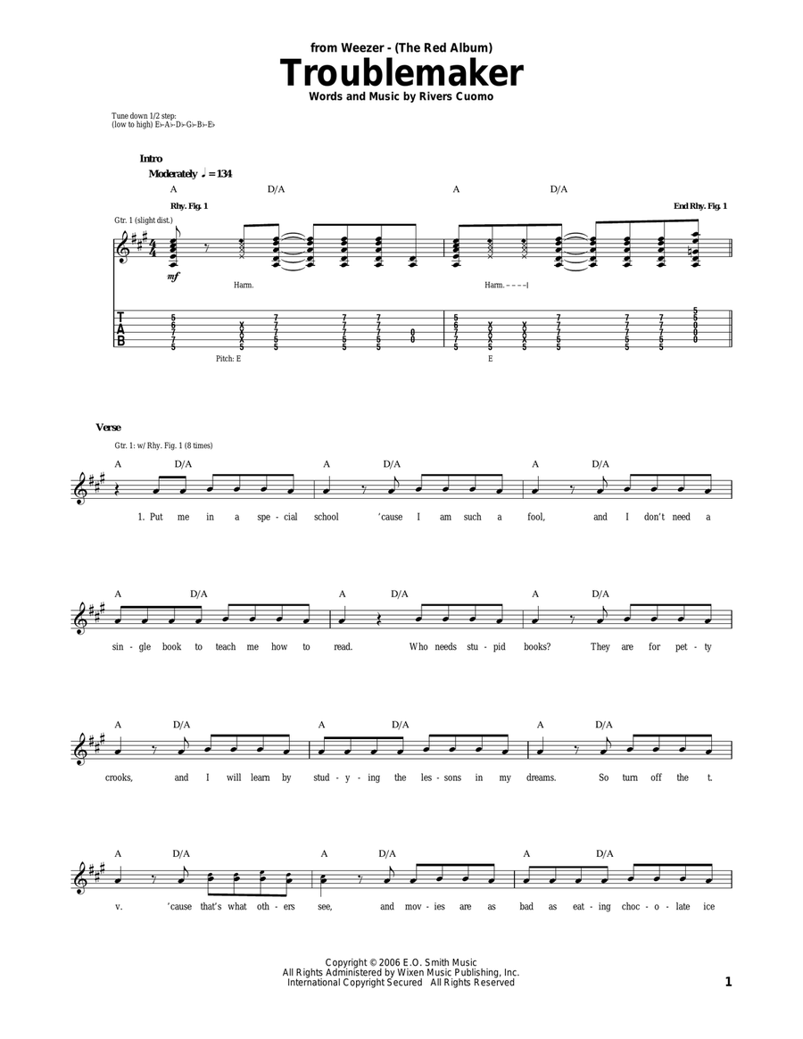 Troublemaker Acoustic Guitar scores gallery preview page 1