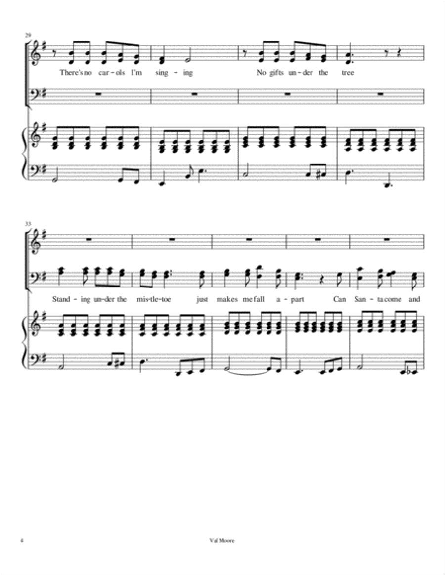 Santa, Can You Fix My Broken Heart 4-Part scores gallery preview page 4