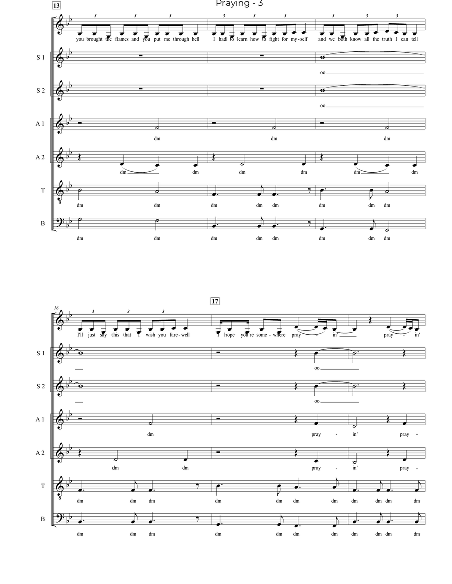 Praying 4-Part scores gallery preview page 3