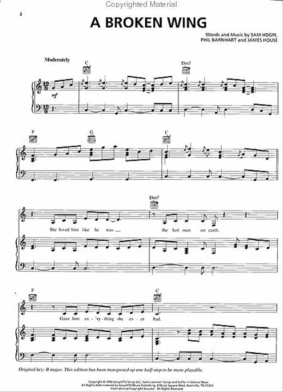 A Broken Wing A Broken Wing Piano, Vocal, Guitar scores gallery preview page 2