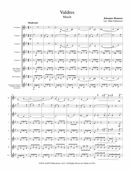 Valdres for Clarinet Choir