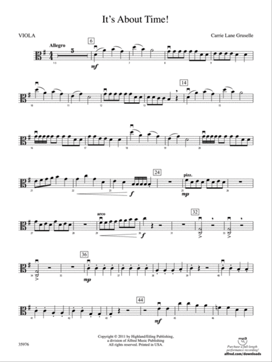 It's About Time!: Viola String Orchestra scores gallery preview page 1