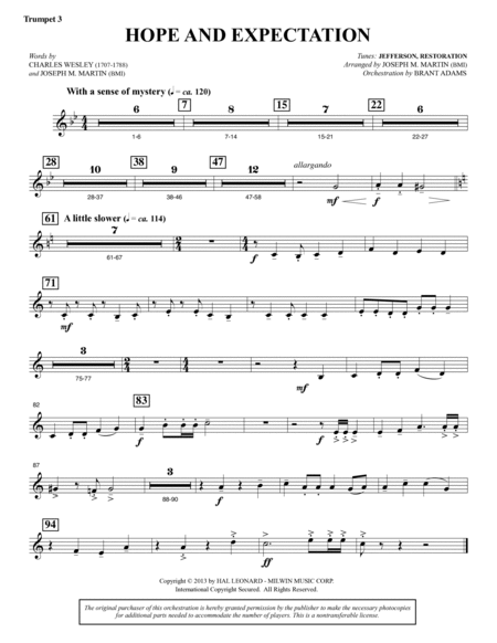Appalachian Winter (A Cantata For Christmas) - Bb Trumpet 3