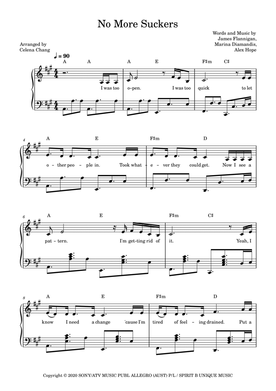 No More Suckers Piano Solo scores gallery preview page 1