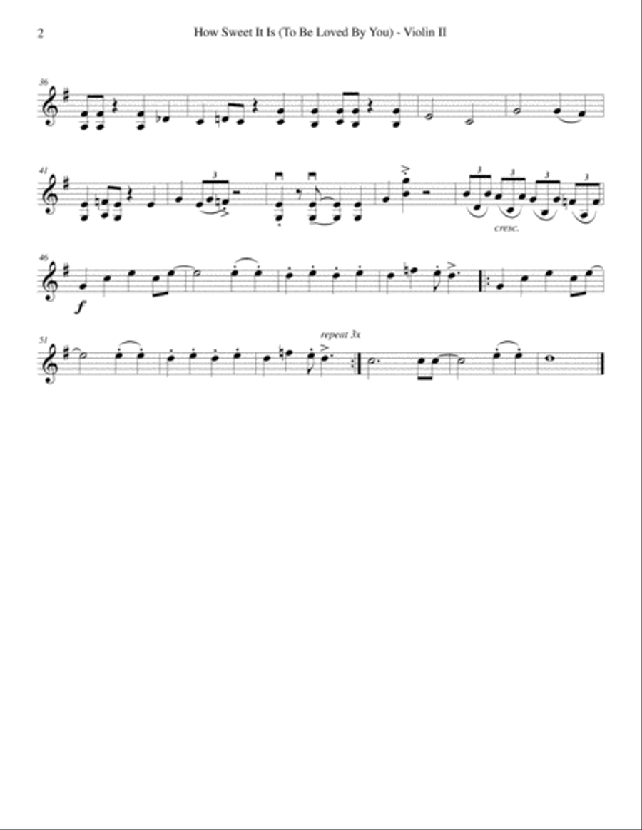 How Sweet It Is (To Be Loved By You) String Quartet scores gallery preview page 4