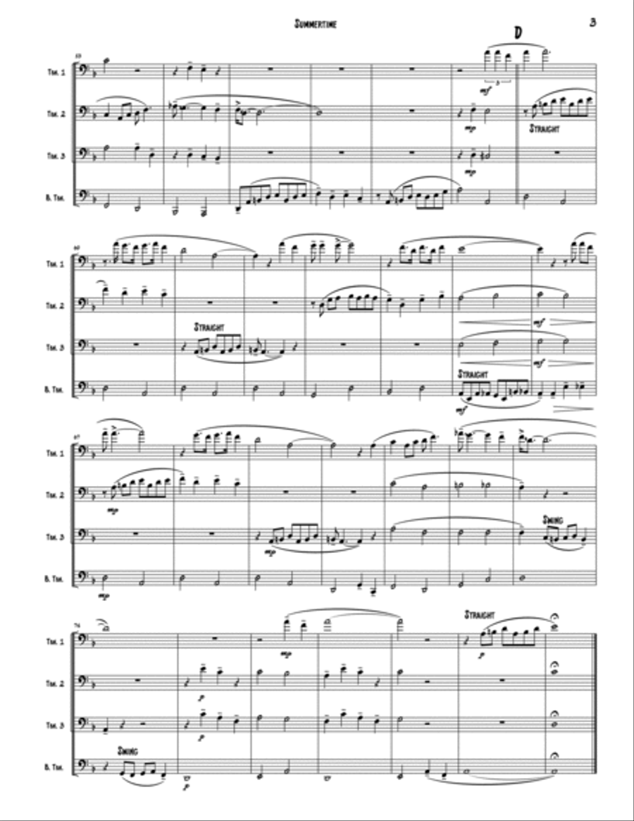 Summertime Brass Quartet scores gallery preview page 3
