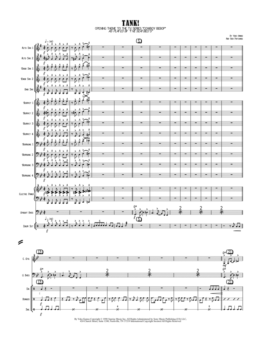 Tank! Jazz Ensemble scores gallery preview page 1