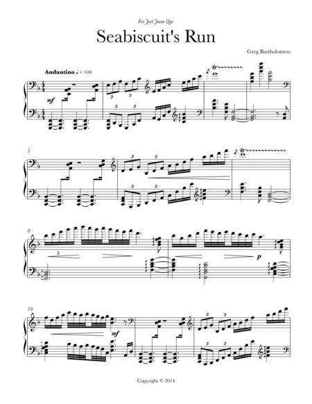 Seabiscuit's Run for solo piano image number null