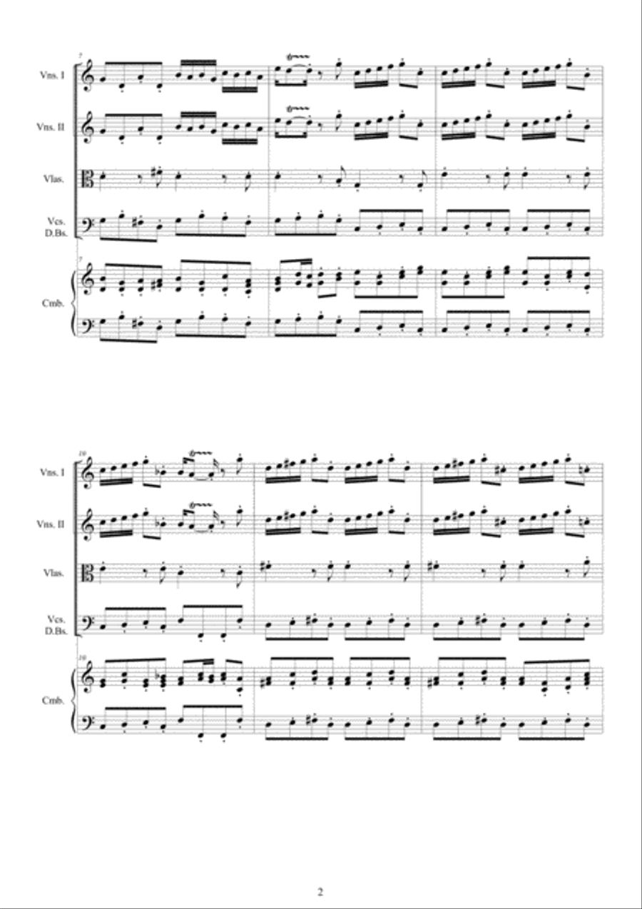 Vivaldi - Chamber Concerto in C major RV 113 for Strings and Cembalo Chamber Orchestra scores gallery preview page 2