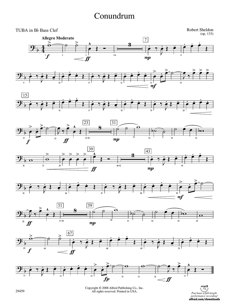 Conundrum: (World Part) B-flat Tuba B.C.